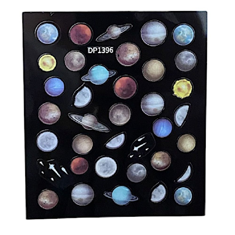 4 Sheets Starry Sky Nail Art Decals Luminous Planet Stickers Colorful Fireworks - Picture 3 of 6